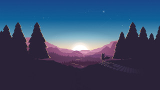 Landscape train forest night sunset - the forest free wallpaper