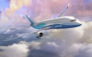 Large passenger jet cloudy sky - realistic free wallpaper