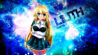 Girl dress boots blue background - llustration free wallpaper