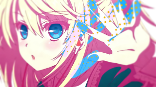 Anime girl blue eyes pink 4 - a blue eye free wallpaper