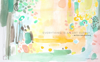 Everything is an art supply - in gouache free wallpaper
