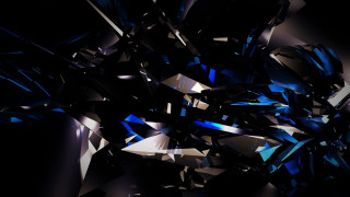 Large blue object glass pieces - in the dark free wallpaper