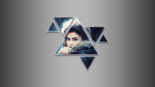 Woman fur coat star david - a silver background free wallpaper