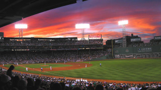 Baseball game sunset stadium crowd - a stadium free wallpaper for desktop