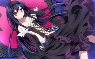 Woman long black hair dress 2 - white flower free wallpaper