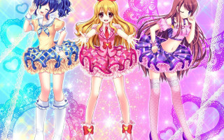 Anime girls dresses boots purple - swirl free wallpaper