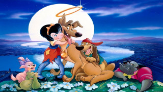 Cartoon dog girl hill moon - don bluth free wallpaper