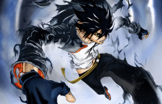 Man black outfit running sword - a black outfit free wallpaper