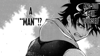 Man black white hair background - a quote above free wallpaper