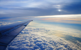 Plane wing sky clouds sunshine 2 - the cloud free wallpaper