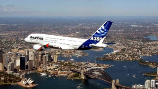 Jetliner city river bridge sky - anson maddock free wallpaper