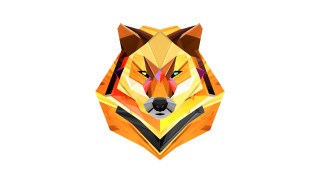 Low poly animal head white - a white background behind free wallpaper