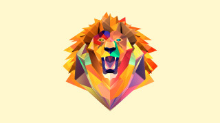 Lion head yellow background abstract - yellow background free wallpaper for desktop