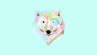 Geometric polar bear head blue - polar free wallpaper