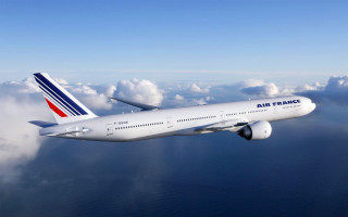 Airfrance plane ocean clouds blue - free airplane wallpaper
