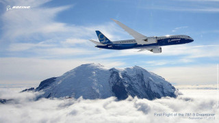 Jetliner mountain clouds snow sky - sense of awe free wallpaper