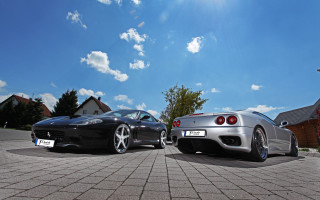 Two cars brick road house - two car free wallpaper