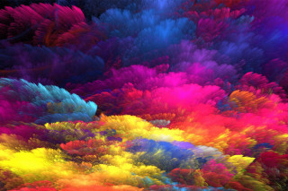 Colorful multicolored paint black background - paint free wallpaper
