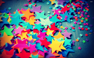 Colorful stars tabletop black background 7 - a pile free wallpaper