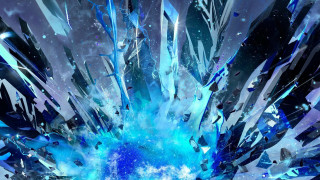 Blue explosion ice snow air - crystal cubism free wallpaper