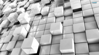 Large group white grey cubes - modular constructivism free wallpaper