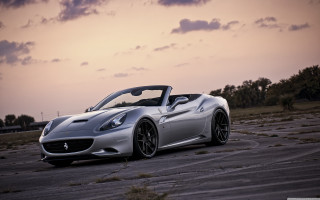 Silver sports car sunset cloudy - a cloudy sky in the background free wallpaper