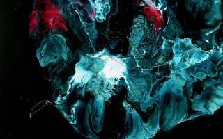Black background red blue substance - action painting free wallpaper for desktop