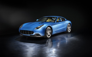 Blue sports car dark room 28 - a black background and a spotlight free wallpaper
