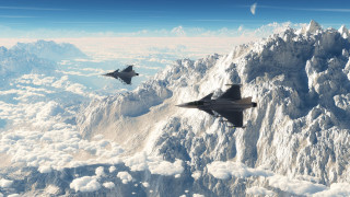 Fighter jets mountain range sky - carl eugen keel free wallpaper