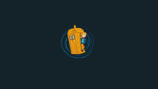 Phone booth person cartoon blue - a person inside free wallpaper