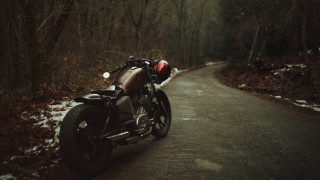 Motorcycle snowy woods tiltshift cinematic - cinematic free wallpaper