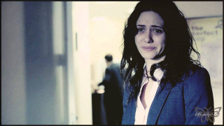 Woman suit tie hallway man - a man in the background free wallpaper